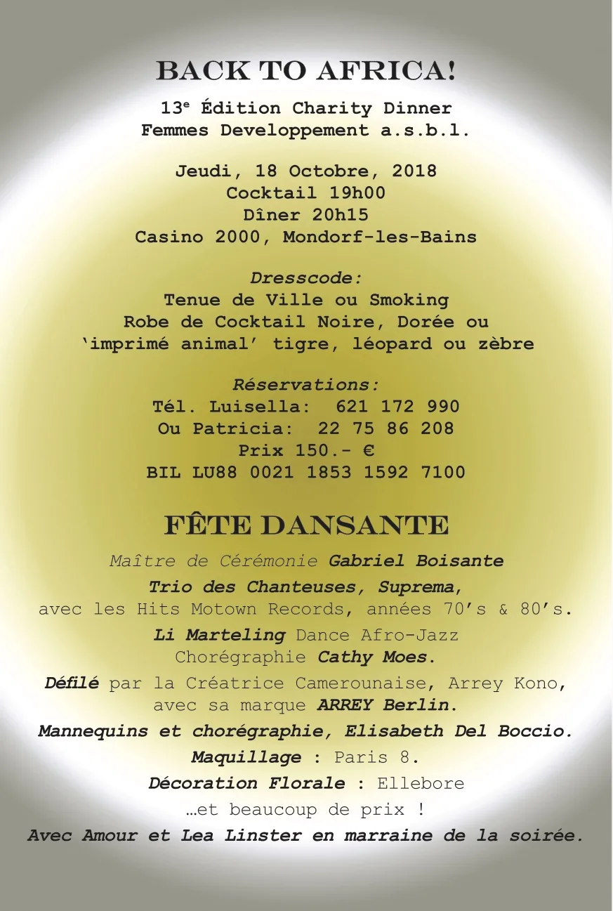 Charity Dinner 2018 , photographie de l’association